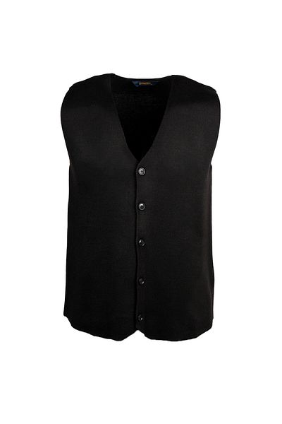 Hatemoğlu Black Regular Fit V-Neck Wool Knitwear Vest