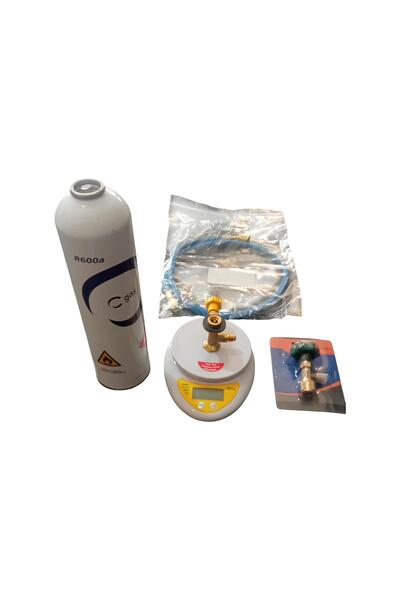 Ermiya Soğutucu R600A Gaz Verme Seti Gaz Vana-Hortum-Terazi Tüp Destek