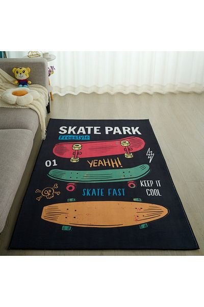 Home Box Tom Gearhead Ben Skate Park Printed Flannel Rug 110x160 cm