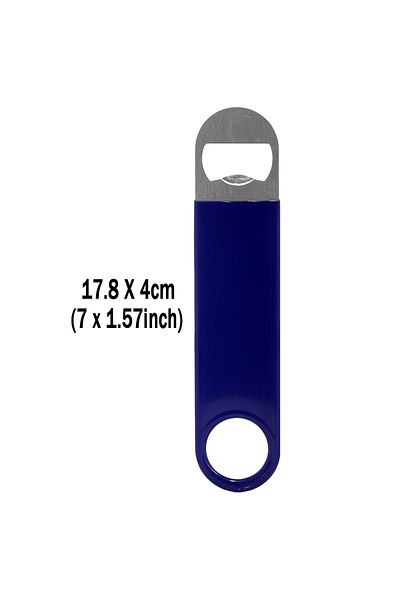 Choice Blue 7inch Bartender Bottle Opener, Beer Bottle Openers, Speed Openers, Rubber Coated Stainless Stee