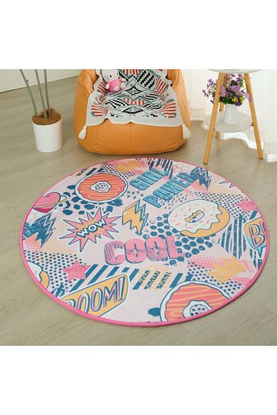 Home Box Ivy Meadows Ben Girl Power Printed Flannel Rug 120 cm