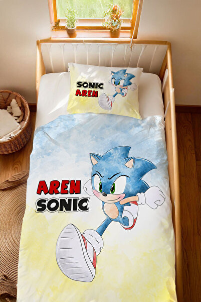 Homamia İsme Özel %100 Pamuk 100x200 Montessori Nevresim Takımı Sonic