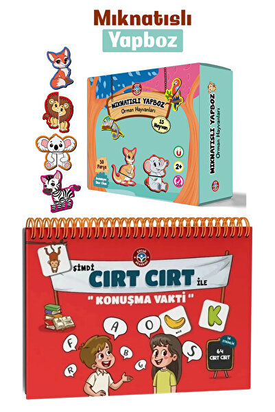 Çocuk Akademi Şimdi Cırt Cırt ile Konuşma Vakti ve Mıknatıslı Yapboz Orman Ha...