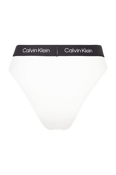 Calvin Klein سراويل بيكيني بيضاء عالية الخصر للنساء