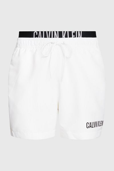 Calvin Klein Doppelte Taille, detaillierte Badeshorts, Taillenschnür-Badebekleidung, kurz, KM0KM00992YCD, Herren-Badeanzug-Shorts
