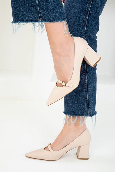 SOHO Beige Women's Classic Heeled Shoes 20275