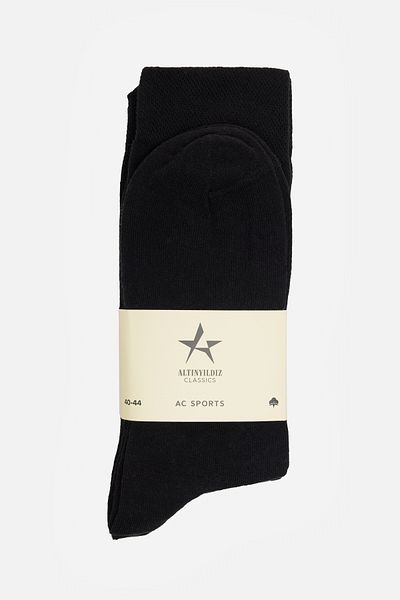 ALTINYILDIZ CLASSICS Schwarze, lange, schlichte Herrensocken