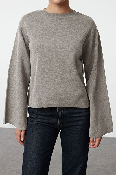 Trendyol Collection More Sustainable Stone Basic Knitwear Sweater Twoaw25Kz00313