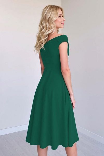 Trendyol Collection Smaragdgrünes, gewebtes Midikleid in A-Linie TPRAW25EL00183