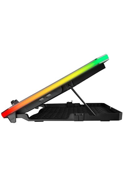 Rampage Cooler Laptop Gaming, Ad-rc34 Metafor, 6 Ventilatoare ,17 Inch, Iluminare Rgb, Aluminiu