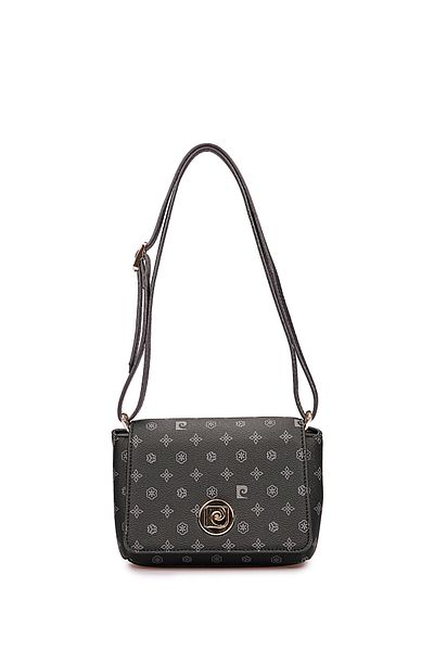 Pierre Cardin Schwarze Monogramm-Umhängetasche für Damen 05PO25Y1886