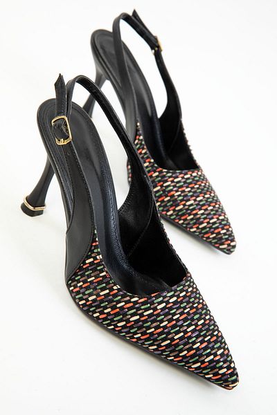 SOHO Black-Multi Women's Classic Heeled Shoes 20271