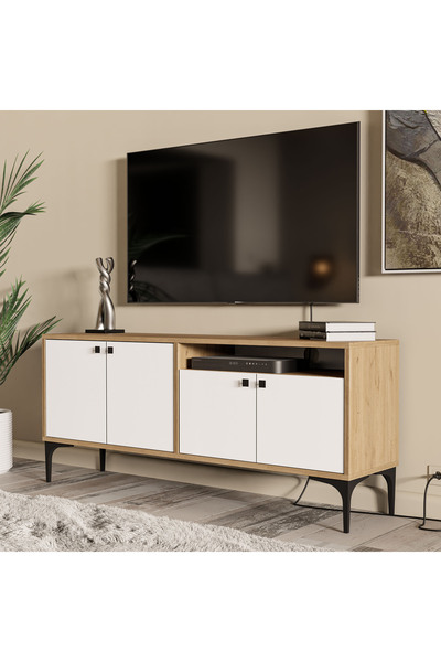 Mezza 1548 Artemis 139 Cm Tv Ünitesi Sepet-Beyaz
