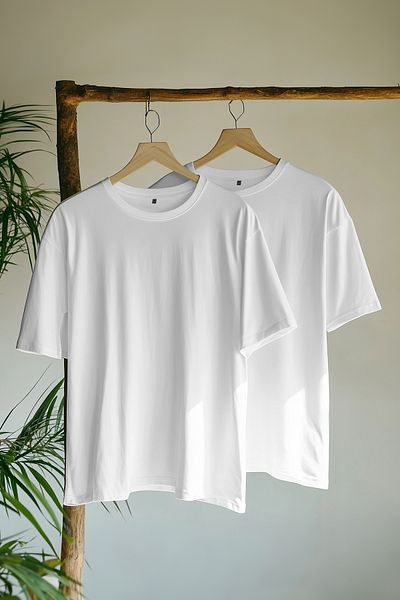 Trendyol Collection Übergroßes weiß-weißes 2-teiliges T-Shirt aus 100 % Baumwolle – TMNSS24TS00038