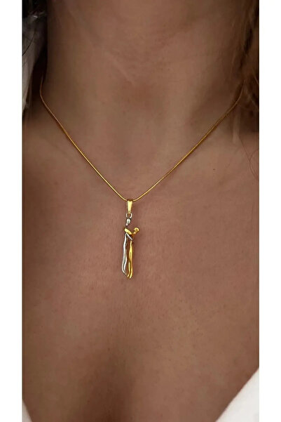 Mays Accessory قلادة العشاق المتشابكة (عناقني) من الفولاذ المقاوم للصدأ