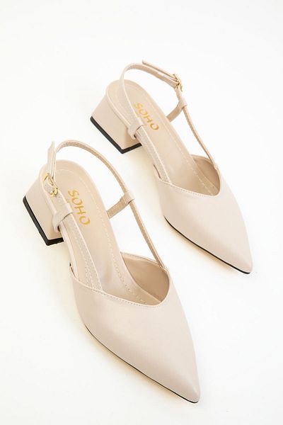 SOHO Beige Klassische Damenschuhe mit Absatz 20286