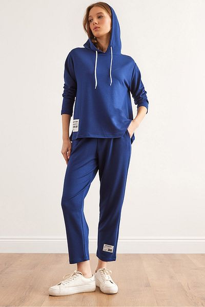 Olalook Γυναικείο σετ αθλητικής φόρμας Navy Blue Arma με λεπτομέρεια στο κάτω μέρος ETKM- 0000074