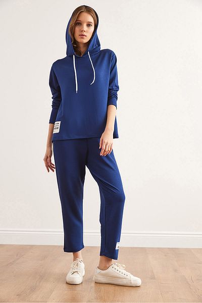 Olalook Γυναικείο σετ αθλητικής φόρμας Navy Blue Arma με λεπτομέρεια στο κάτω μέρος ETKM- 0000074
