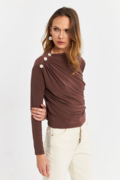 Cool & Sexy Dámská smíšená halenka s norkovým knoflíkem LPP1223-1