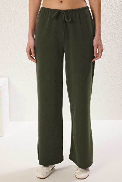 Trendyol Collection Khaki Color Wide-Leg Pants - Sustain Twoss25Pl00086