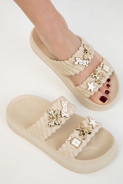SOHO Beige Damenhausschuhe 20305