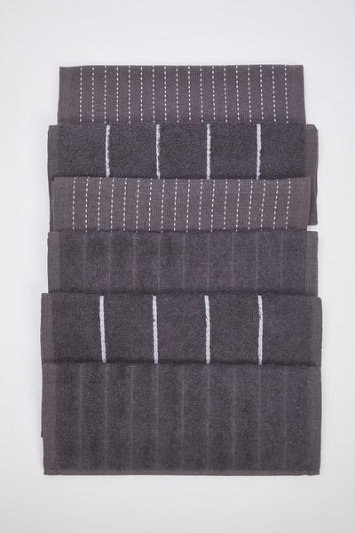 Trendyol Collection Šedá sada 6 kuchyňských utěrek 30X45Cm Tphss25Mh00000