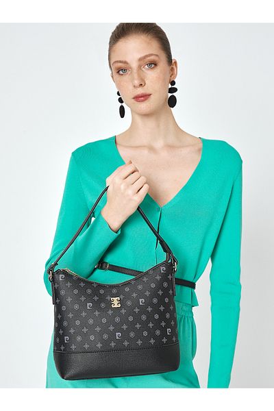 Pierre Cardin Czarna Monogramowa Damska Torba Na Ramię 05Po25Y1883
