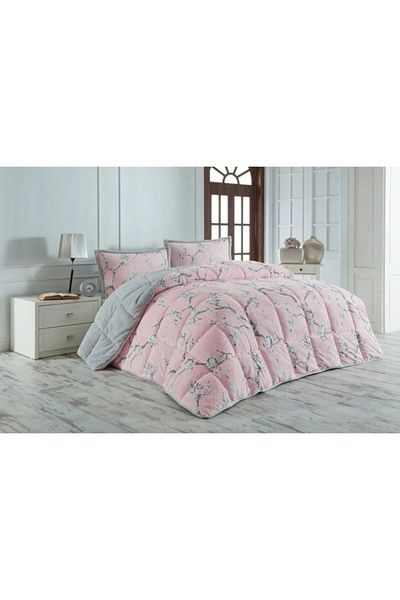 Merinos Eylül Gray Double Comforter Quilt Set