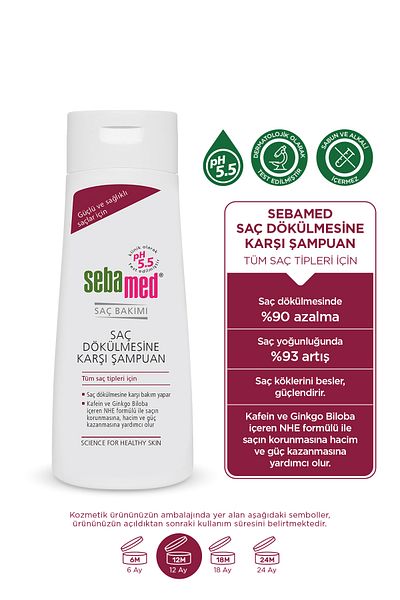 Sebamed Shampoo with Caffeine and Ginkgo Biloba Content Effective Anti-Hair Loss Strengthening 200 ml