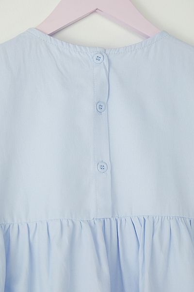 TRENDYOLKIDS Rochie albastră mini tricotată dreaptă TKDSS25EL00023