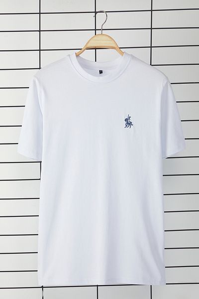 Trendyol Collection Weißes T-Shirt aus 100 % Baumwolle mit normaler/normaler Passform und Stickereidetails TMNSS24TS00056