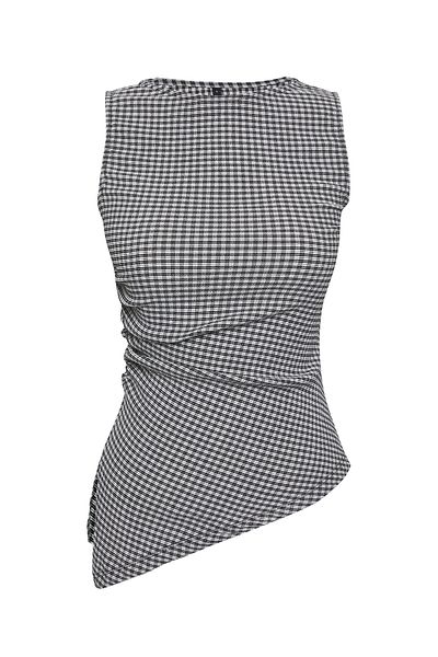 Trendyol Collection Schwarze, quadratische, körperbetonte Bluse mit dehnbarem Stoff – TWOSS25BZ00261