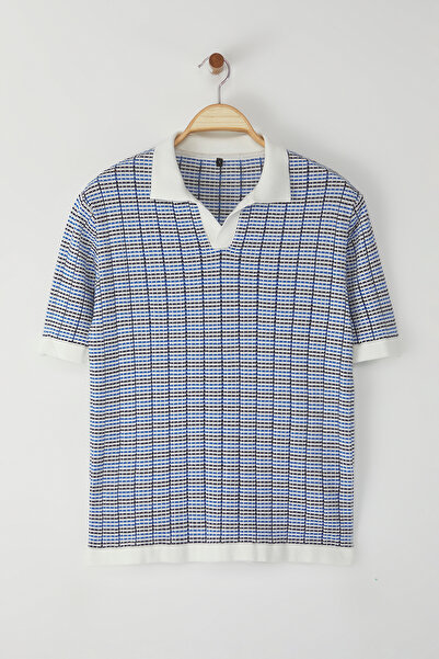 Trendyol Collection Limited Edition Multicolor Oversize Knitwear Polo Neck Tee