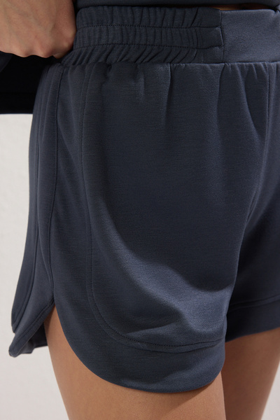 Trendyol Collection Anthracite Soft Texture Regular/Normal Fit Zip-Up Collar Flexible Knitted Bottom-To-Top Suit Twoss25Au00056