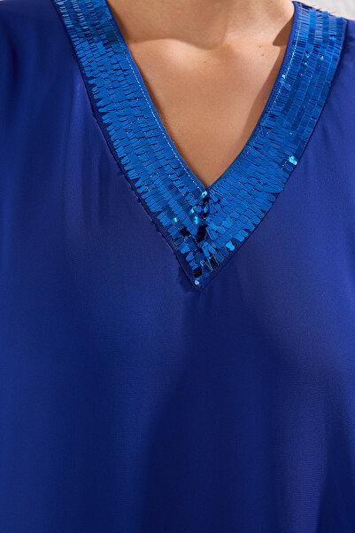 Trendyol Collection Saks Sequined Glitter Woven Chiffon Dress Tprss25El00130