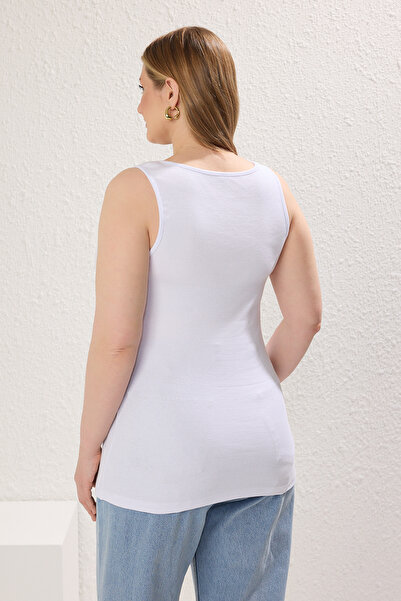 Trendyol Curve Knitted Plus Size Blouse with White Accessories Tbbss25Af00091