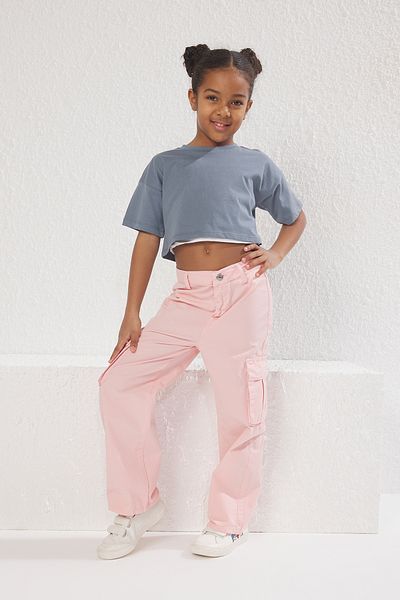 TRENDYOLKIDS Rosa gerade Jeanshose TKDSS25PL00004