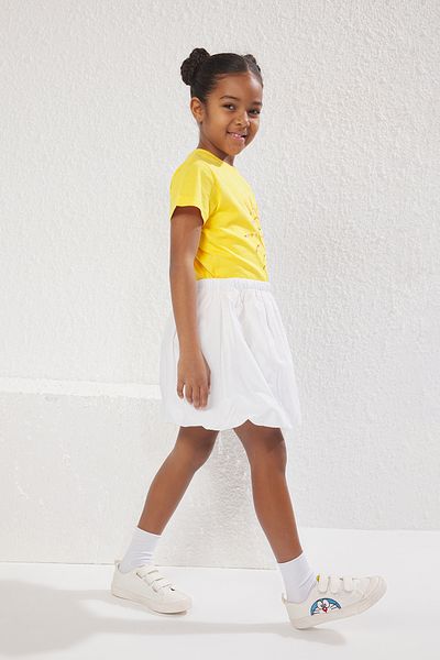 TRENDYOLKIDS White Girl's Mini Woven Balloon Skirt Tkdss25Et00002