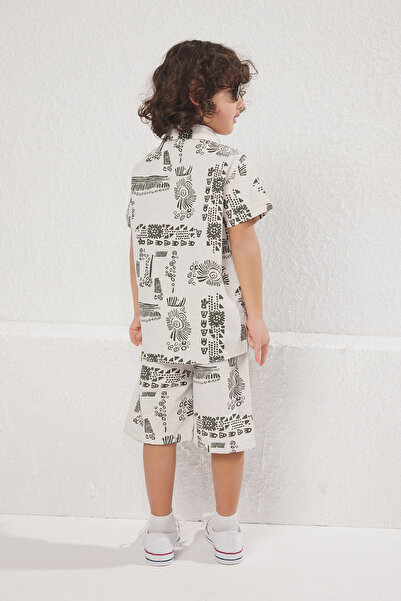 TRENDYOLKIDS Béžová hladká spodní-horní sada TKDSS25AU00055