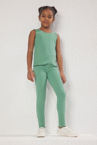 TRENDYOLKIDS Mint Knitted Flat Set - Lower-Top Set Tkdss25Au00031