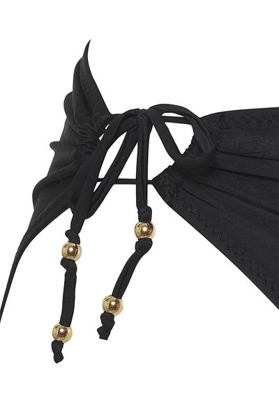Trendyol Collection Schwarze Bikini-Unterseite mit hoher Taille und Schnürung TBESS25BA00031