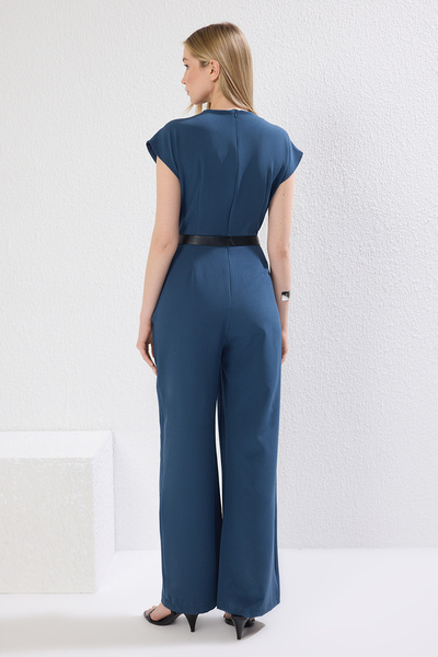 Trendyol Collection Dvouřadý límec s olejovým páskem Maxi kombinéza TWOSS21TU0004