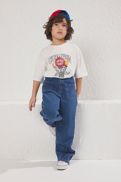TRENDYOLKIDS Blugi Blue Boy Denim TKDSS25JE00001