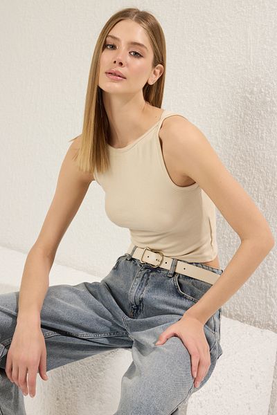 Trendyol Collection Πέτρινη κρεμαστή μπλούζα TWOSS24BZ00535