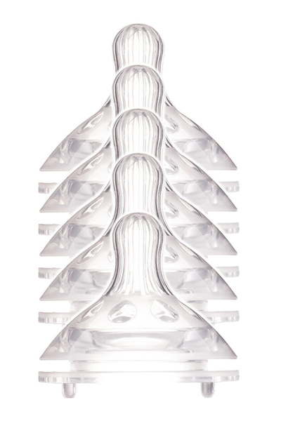 LUQU BABY حلمات لوكو ذات الرقبة العريضة - عبوة كبيرة من 5 قطع