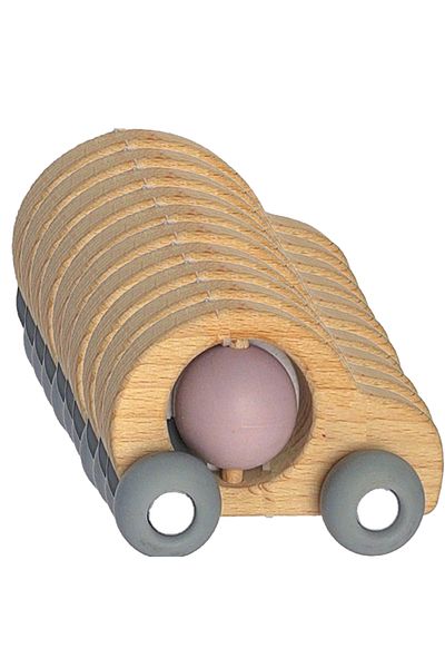 LUQU BABY Silicone + Wood Teether- Car-Pack of 10