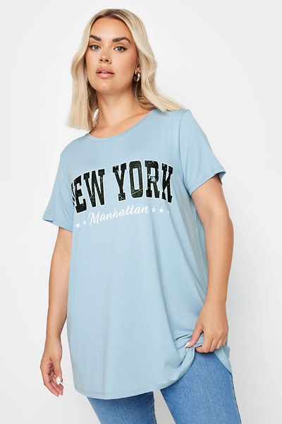 Stil Diva Printed Crew Neck Short Sleeve Large Size T-shirt -302278