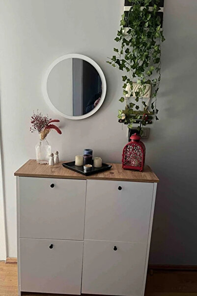 Evnalia Dekoratik Yuvarlak Ayna 45 Cm Çap Antre Hol Koridor Duvar Salon Mutfa...
