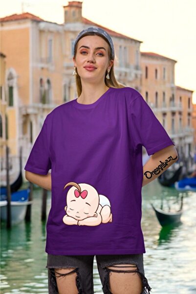 oneagılyazı Maternity Printed Women's Oversize T-Shirt