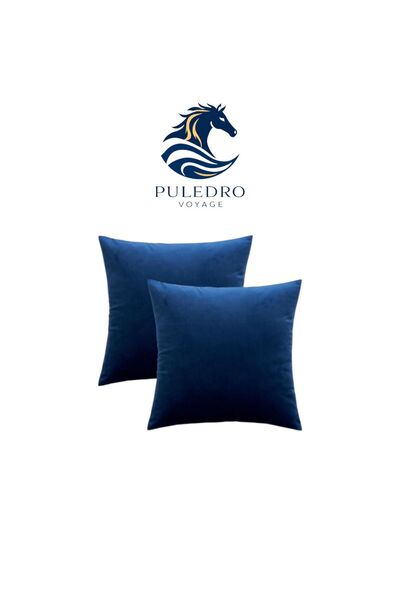 Puledro مجموعة من 2 غطاء وسادة مربع مزخرف مخملي ناعم مقاس 45 × 45 سم